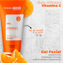 Kit 3 Skincare Vitamina C Clareador Dermachem-Clear Melasma Serum/Gel Facial Anti-Idade/Sabonete Facial Vitamina C