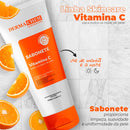 Kit 3 Skincare Vitamina C Clareador Dermachem-Clear Melasma Serum/Gel Facial Anti-Idade/Sabonete Facial Vitamina C