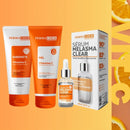 Kit 3 Skincare Vitamina C Clareador Dermachem-Clear Melasma Serum/Gel Facial Anti-Idade/Sabonete Facial Vitamina C