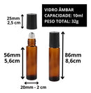 Kit 5 Frascos Roll On Ambar 10ml Perfume Oleo Essencial